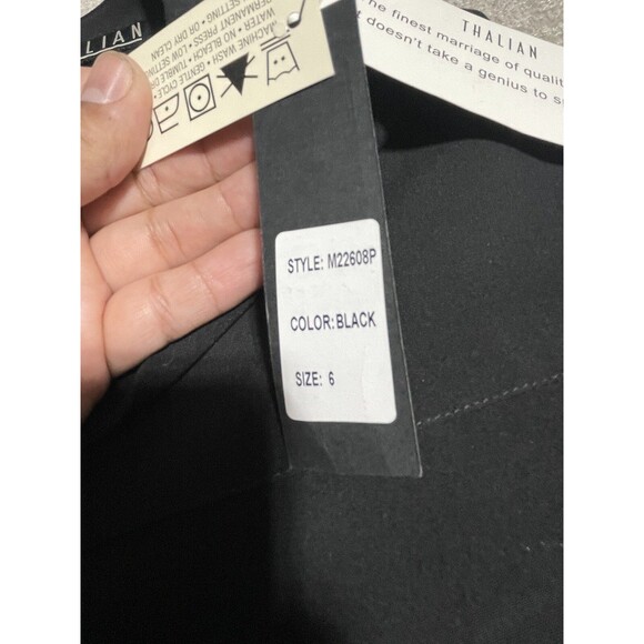 Thalian Women's Black Skirt Size 6 Pencil Pleated Hem Long Dress - Picture 6 of 12